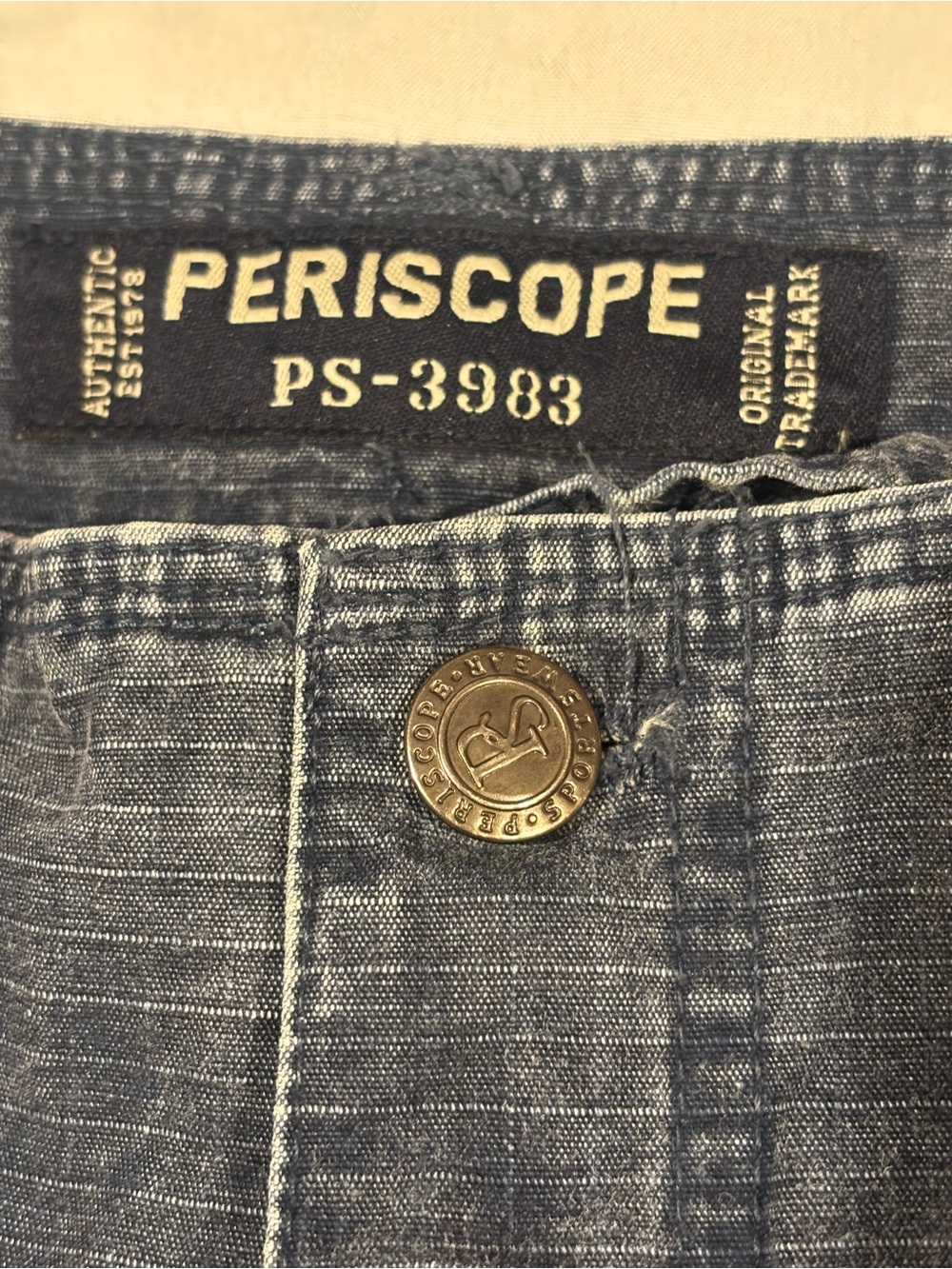 Vintage Periscope PS-3983 Blue Denim Carpenter Capri Pants Size 5